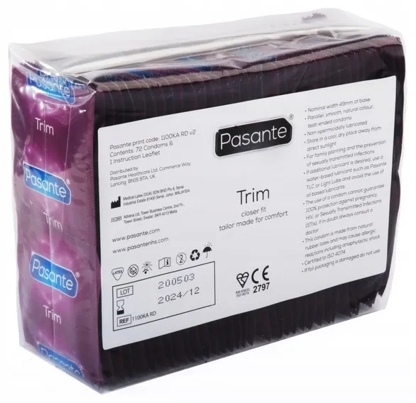 Pasante Trim preservativi aderenti 72 pezzi misura giusta