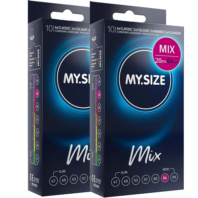MY.SIZE PRO Mix 64 mm preservativi assortiti 20 pezzi