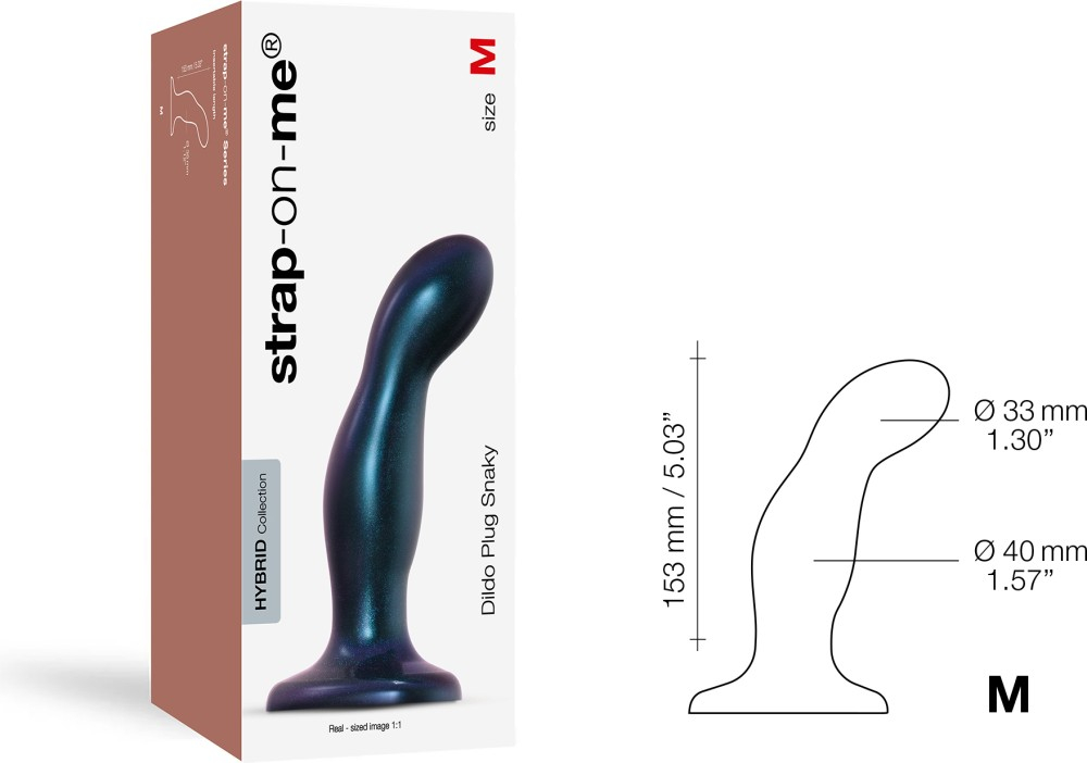 Strap-On Me Snaky M dildo plug con ventosa nero