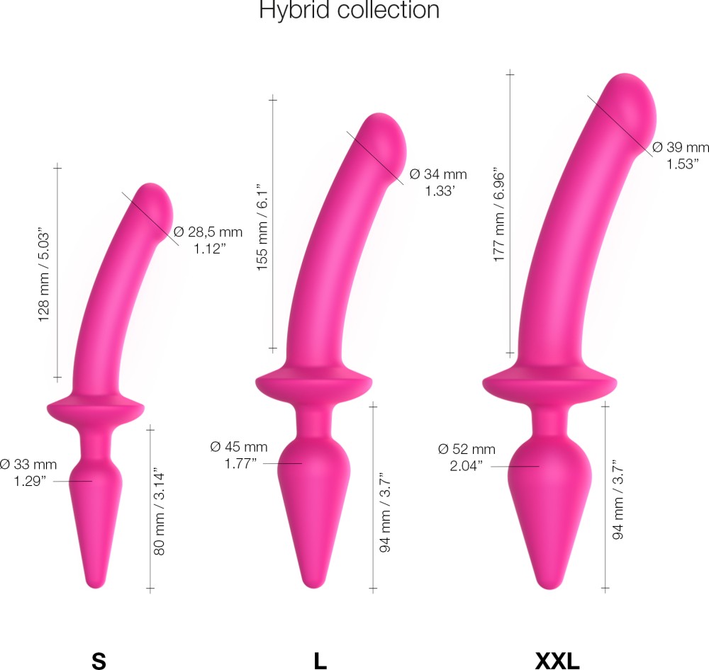 Strapon-me Switch Plug-in dildo plug fucsia S