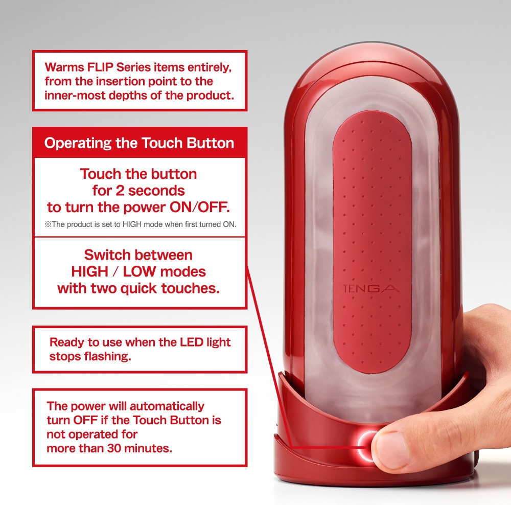 Tenga Flip Zero Red masturbatore uomo set con Warmer