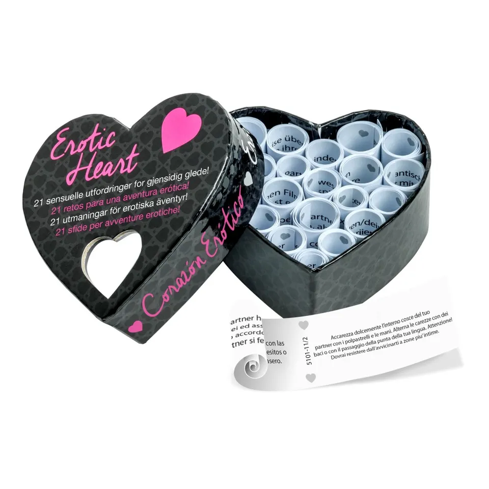 Tease & Please Erotic Heart Mini gioco di coppia 21 sfide