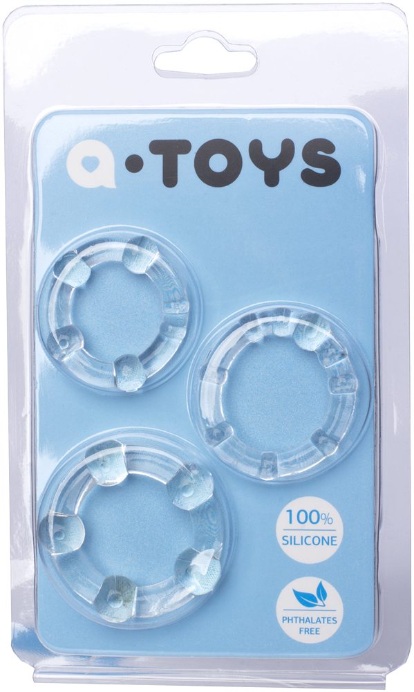 A-Toys Cockring Set A anelli fallici 3 pezzi rilievi diversi