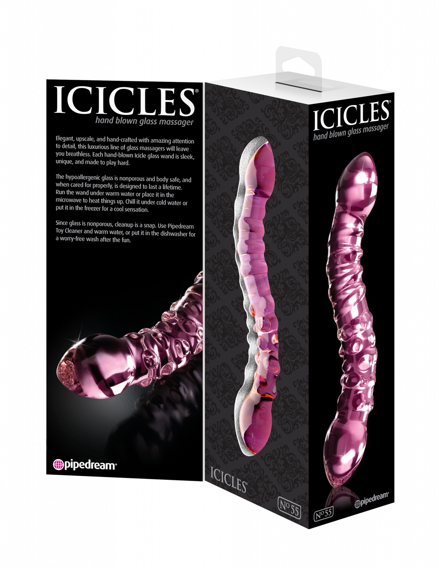 Pipedream Icicles No.55 dildo vetro doppia stimolazione G e P