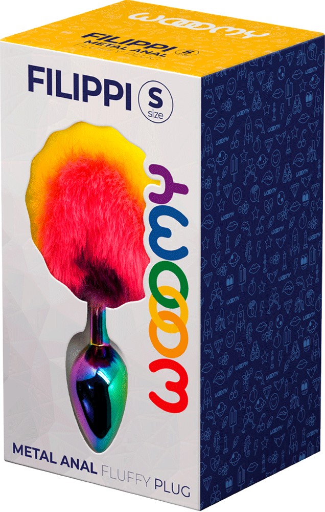Wooomy Filippi plug anale metallo con coda pride