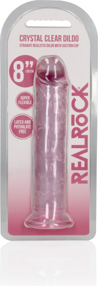 RealRock Straight 8 dildo realistico rosa ventosa 22 cm