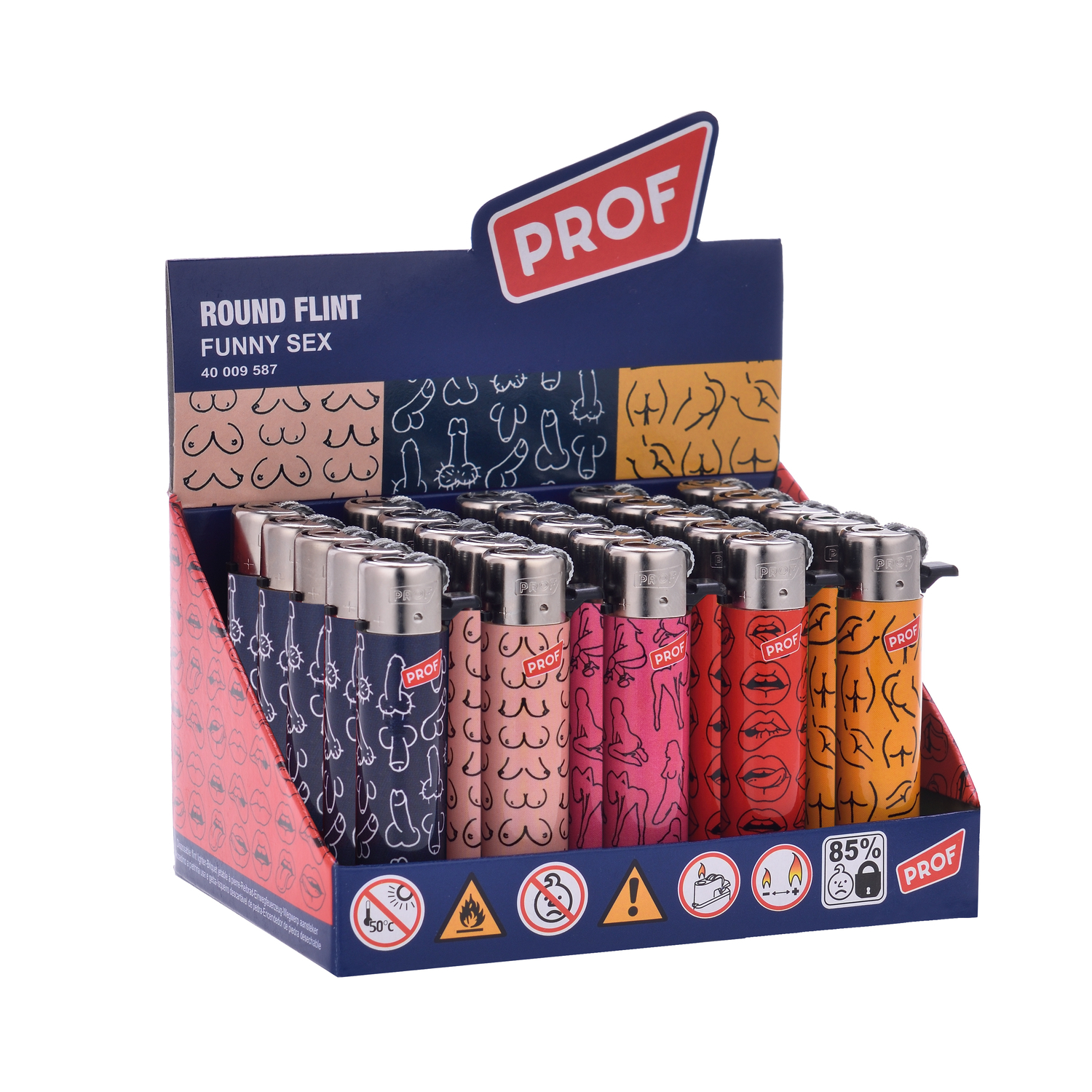 PROF Funny Sex Flint DL-25 accendini elettronici box 25