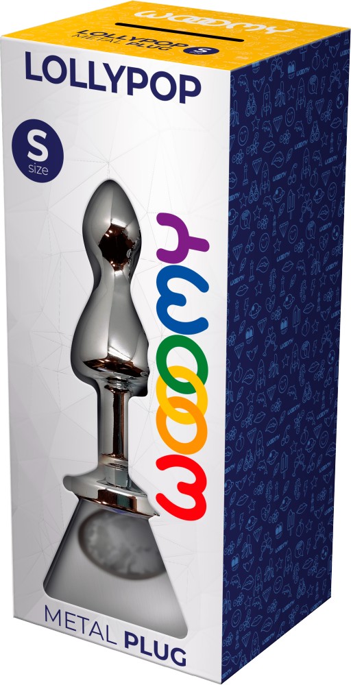 Wooomy Lollypop plug anale metallo bianco con gioiello