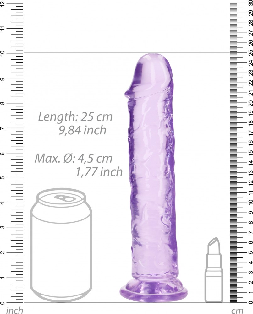 RealRock Straight 9 dildo realistico ventosa viola