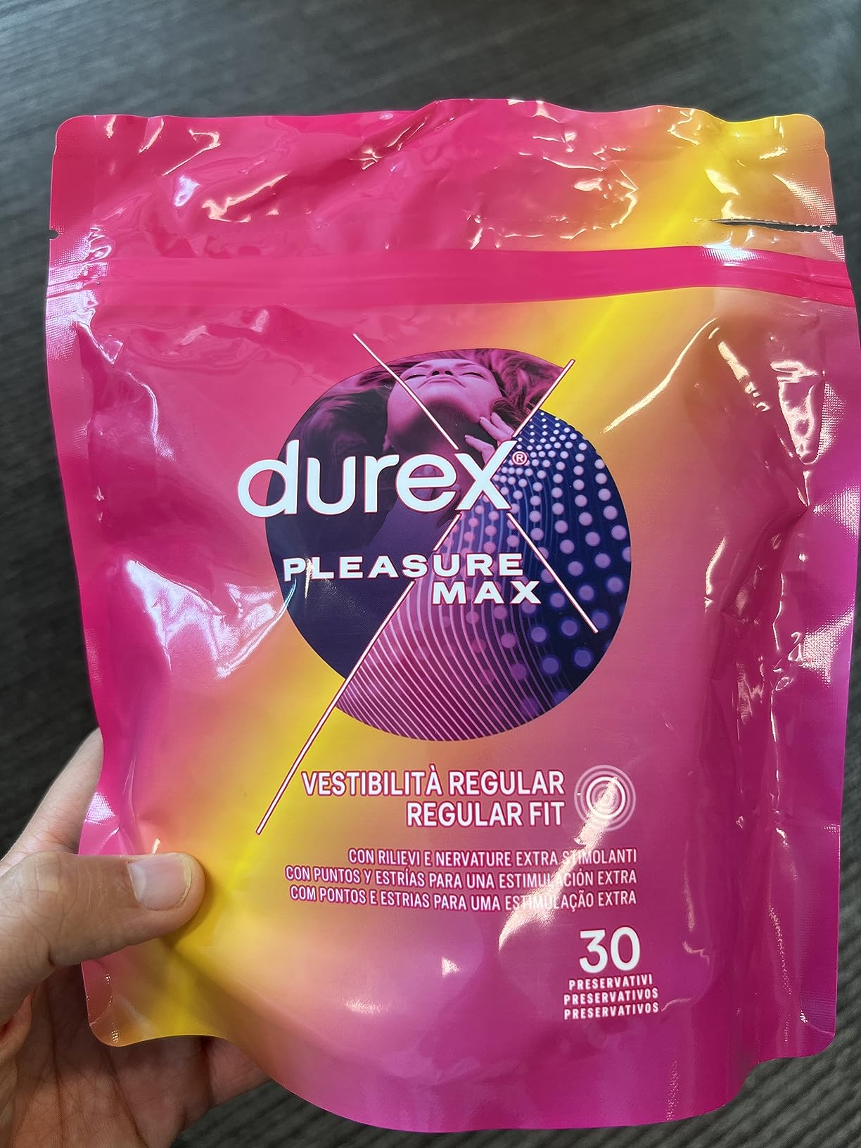 Durex Pleasuremax Profilattici Nervature 30 Pezzi 56 mm