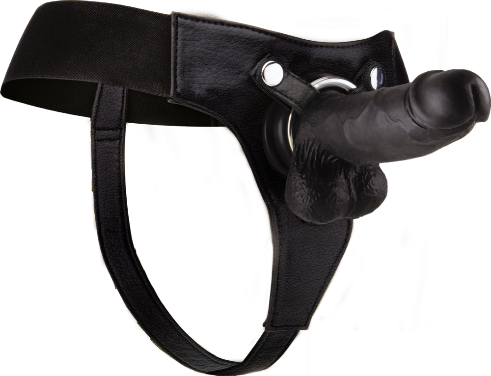 Ouch! Realistic Black strapon dildo realistico