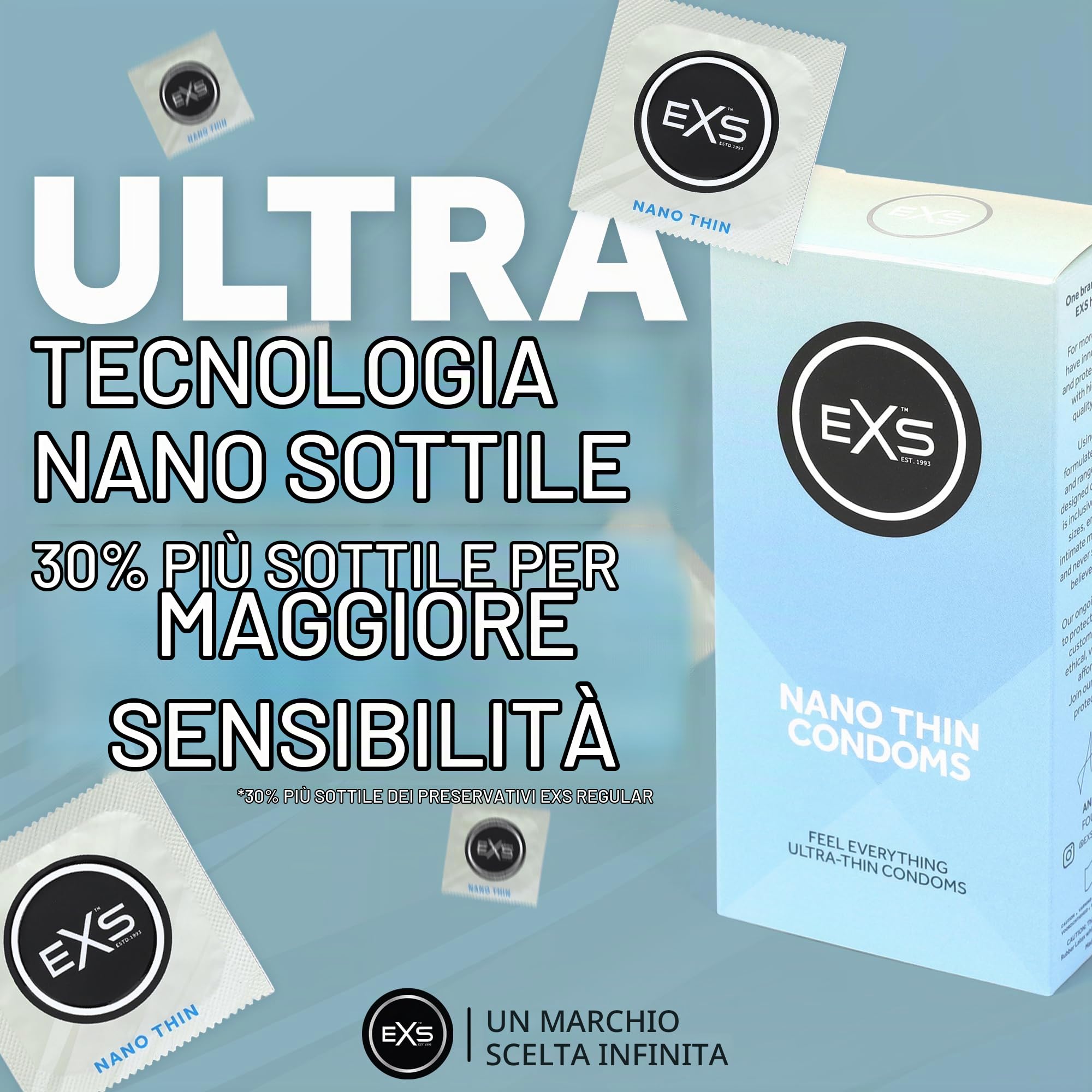 EXS Nano Thin preservativi 48 pz ultrasottili lattice