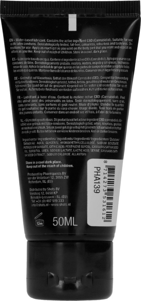Shots CBD Cannabis gel lubrificante base acqua inodore