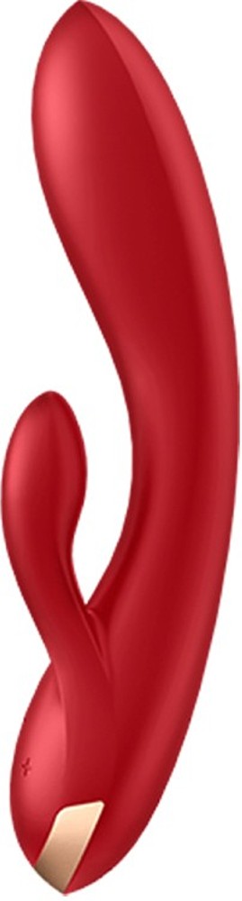 Satisfyer Double Flex vibratore rabbit rosso con app 20 cm silicone