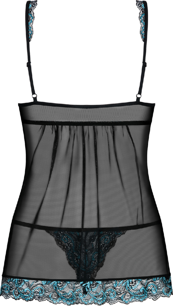 Obsessive Amanta babydoll con perizoma nero pizzo