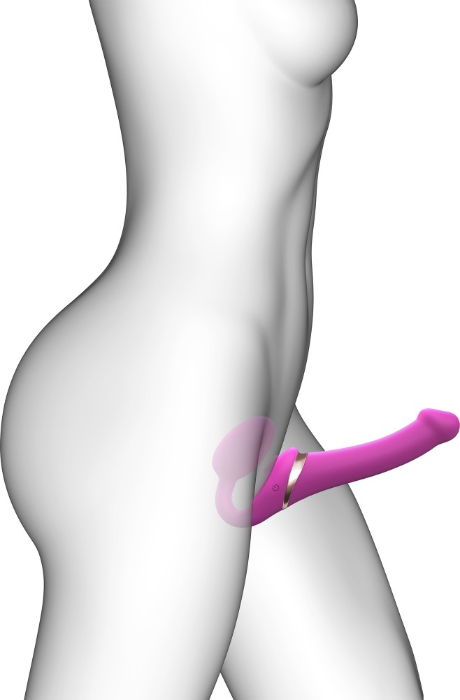 Strap-on-me Multi Orgasm Bendable Strap-On fucsia succhiaclitoride