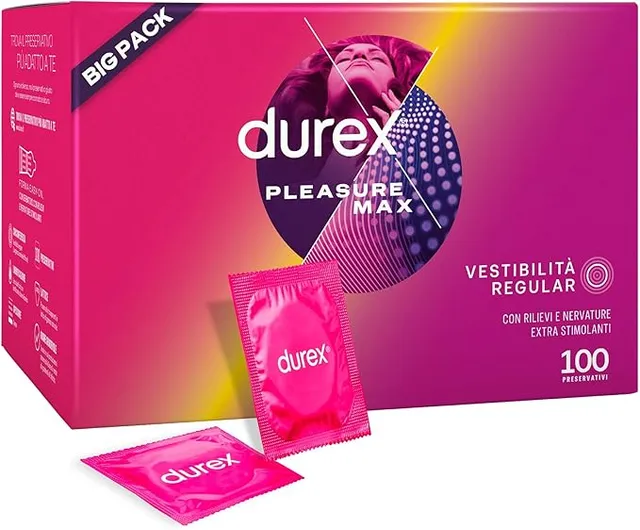 Durex Pleasuremax Preservativi Stimolanti Puntini e Nervature