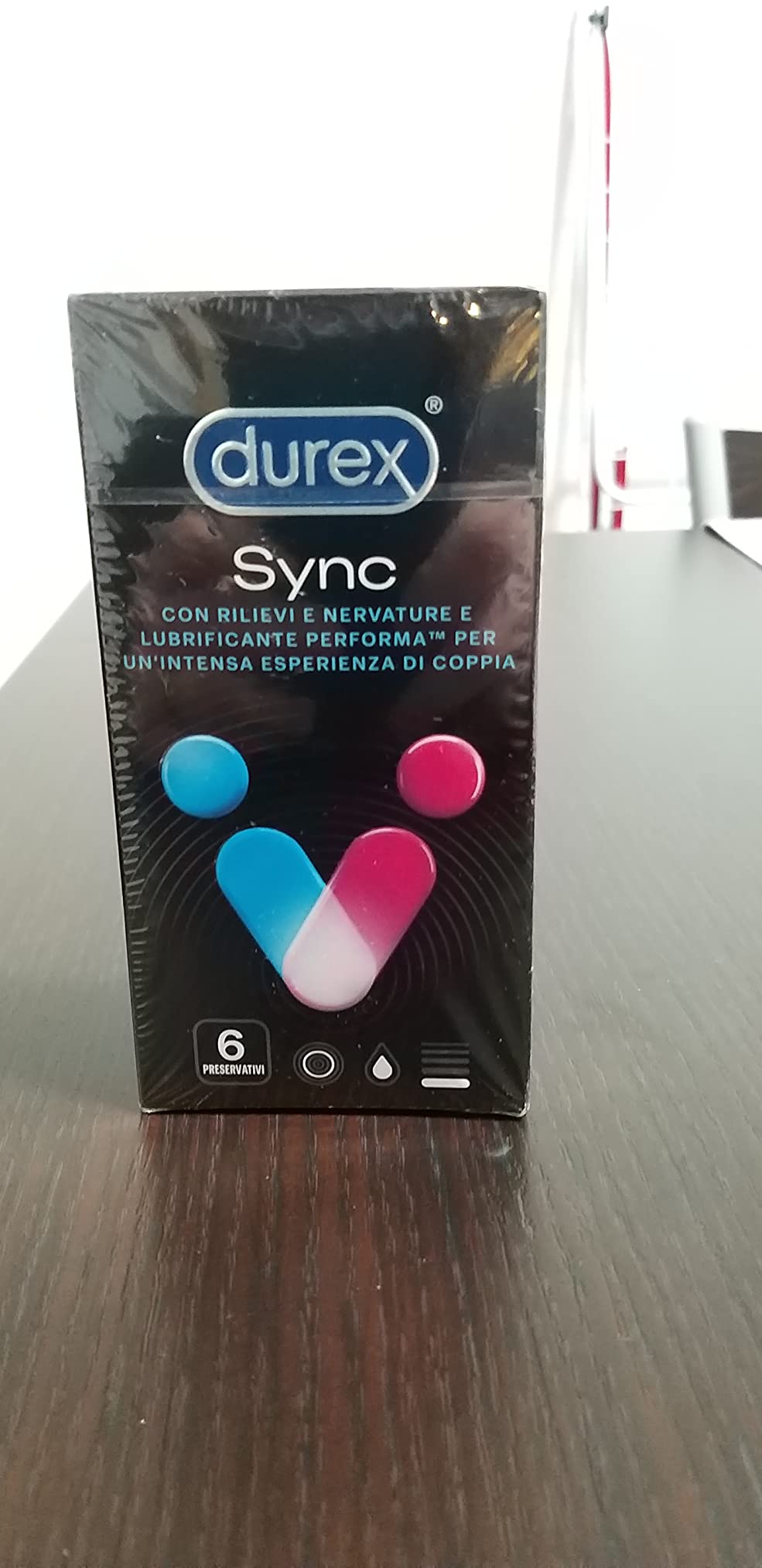 Durex Sync preservativi 6 pezzi ritardanti stimolanti