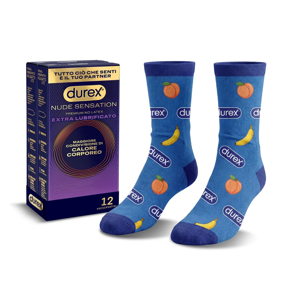 Durex Nude Sensation Preservativi 12 Pezzi + Calzini Nitrile