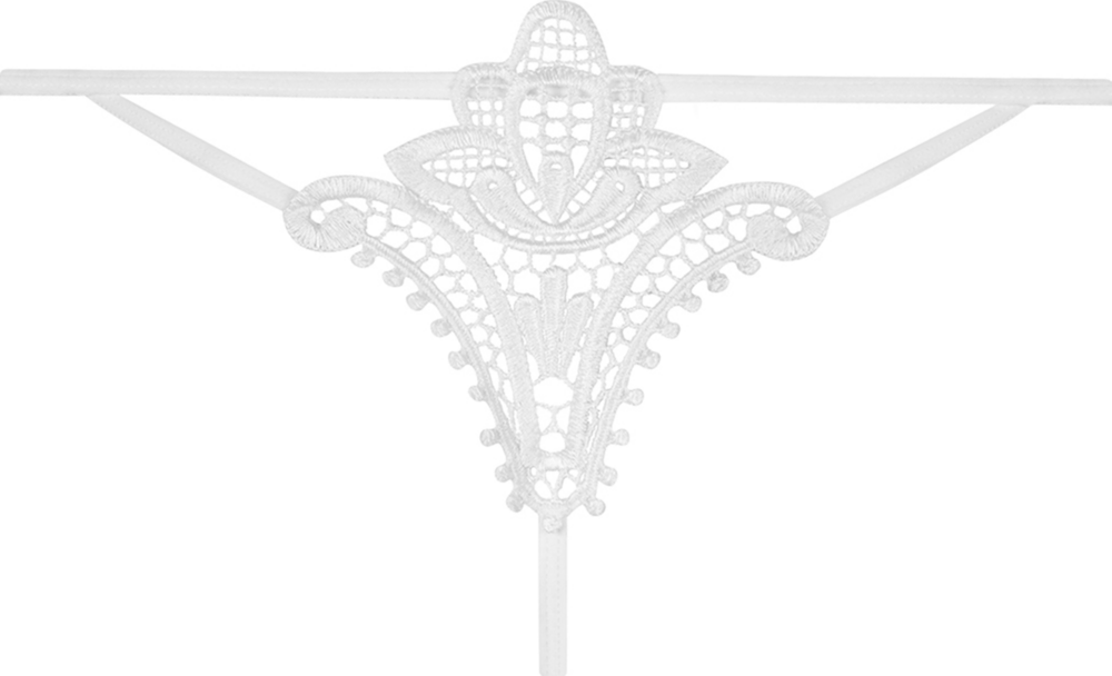 Obsessive Luiza Thong perizoma bianco ricamo