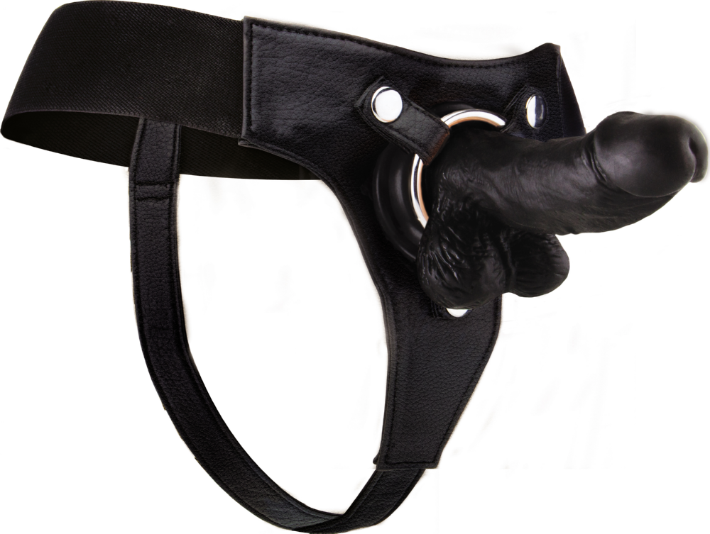 Ouch! Realistic Black strapon dildo realistico