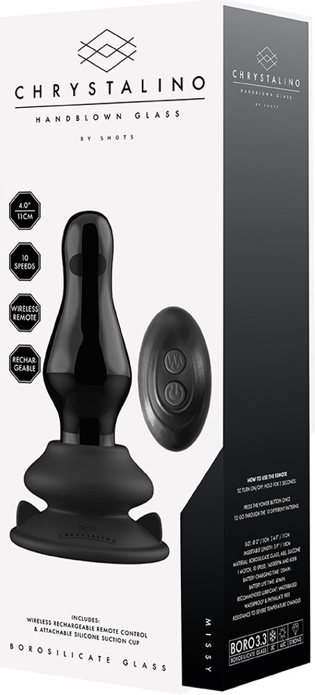 Chrystalino Missy plug anale vibrante vetro con telecomando