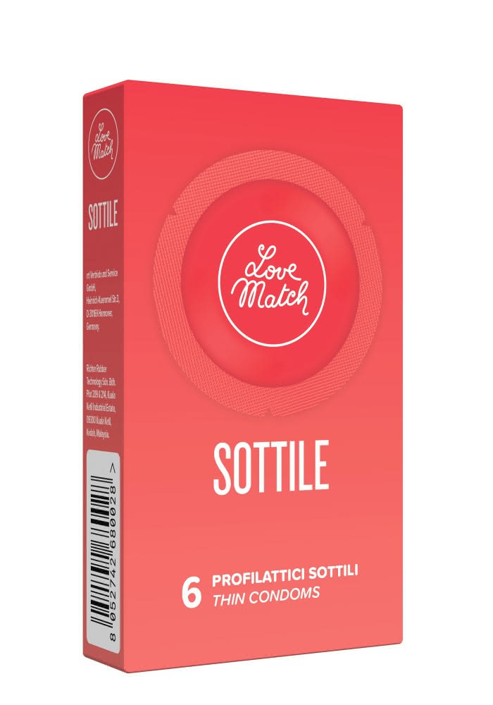 Love Match Sottile preservativi ultrasottili 6 pezzi