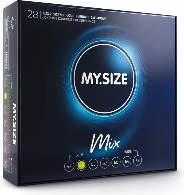 MY.SIZE Mix 49 mm preservativi misti 28 pezzi assortiti