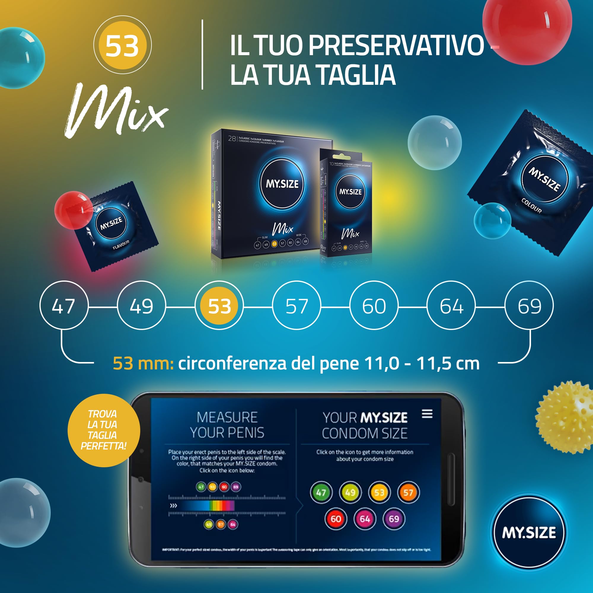 MY.SIZE PRO Mix 53 mm preservativi 10 pezzi assortiti