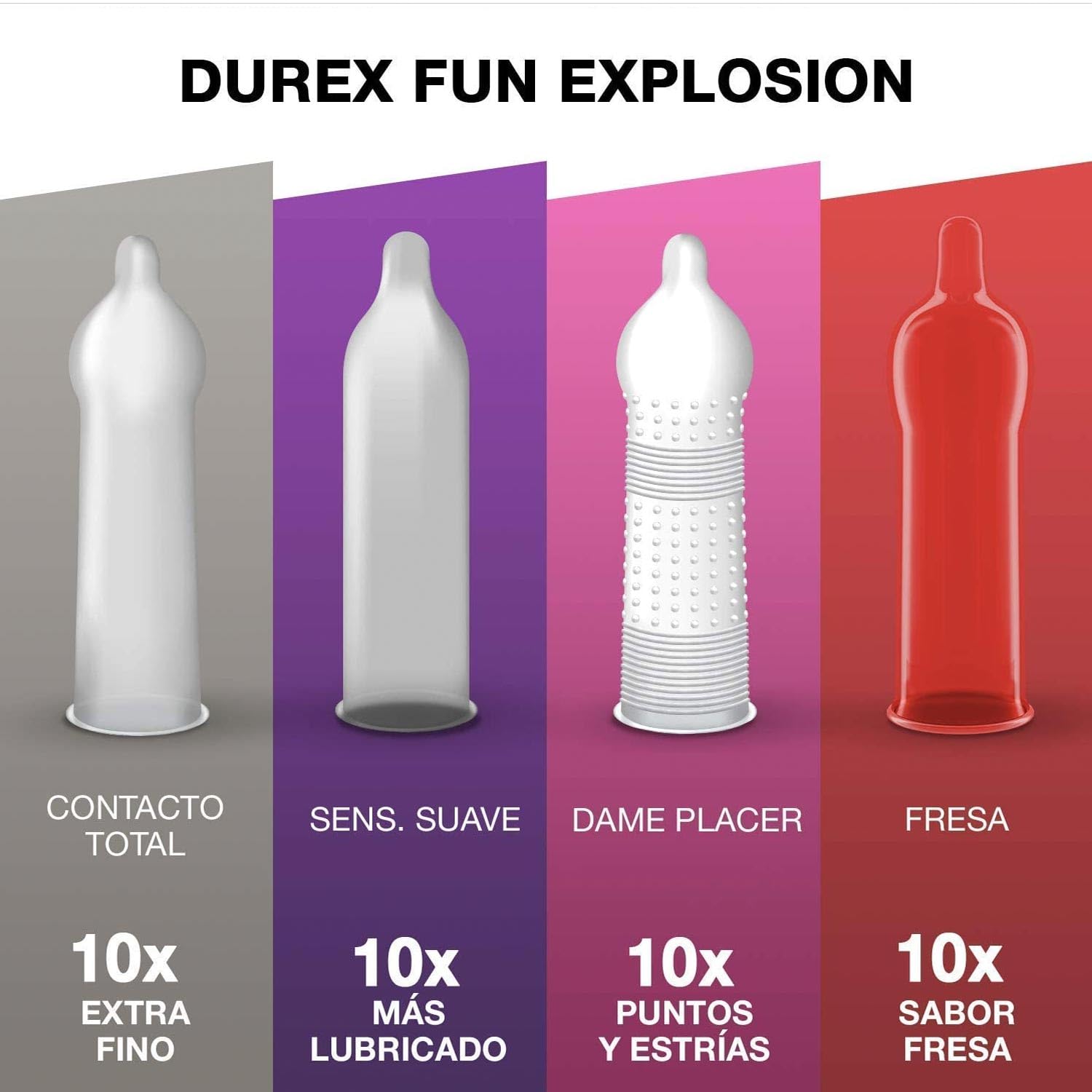 Durex Fun Explosion Preservativi 40 pezzi Assortiti