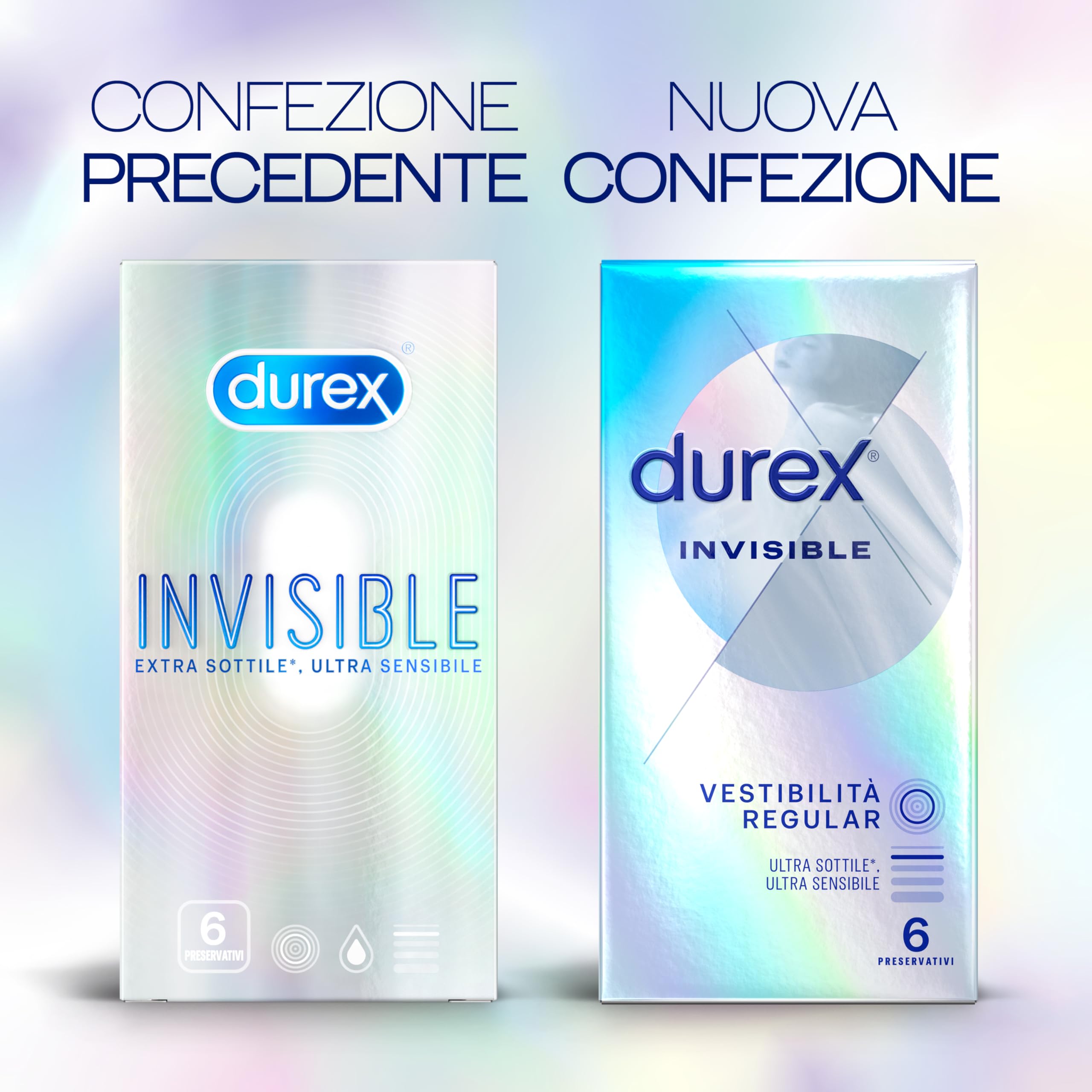Durex Invisible preservativi 12 pezzi ultrasottili 0,048 mm