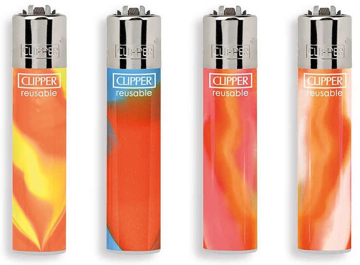 Clipper Orange Nebula accendino ricaricabile box 24 pz fiamma regolabile