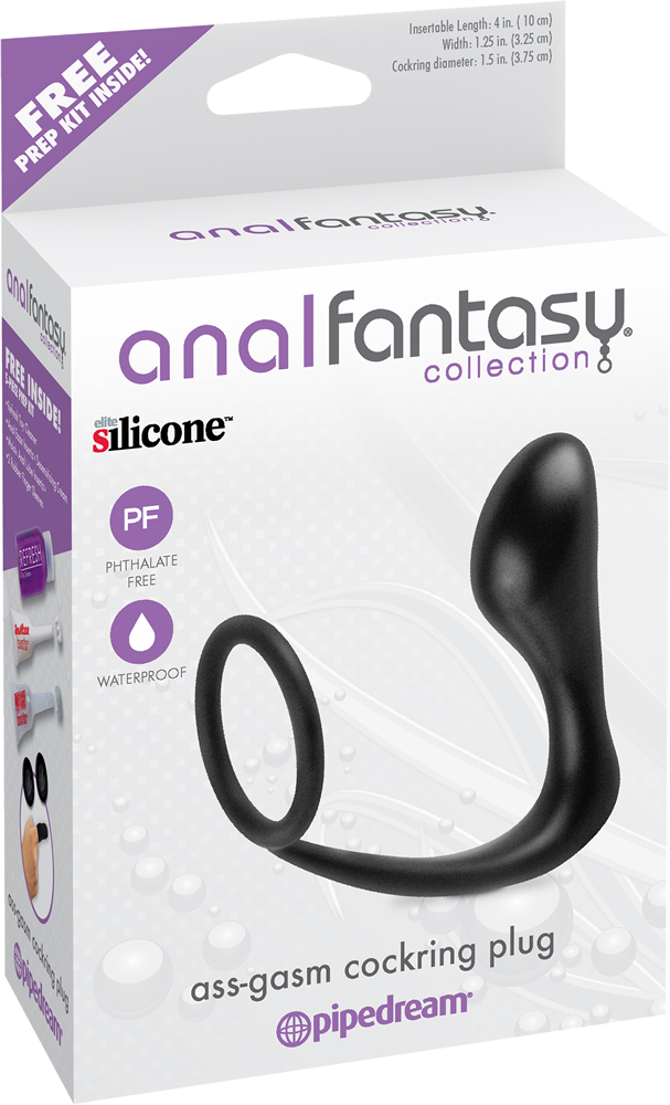 Pipedream Ass Gasm butt plug con cockring in silicone