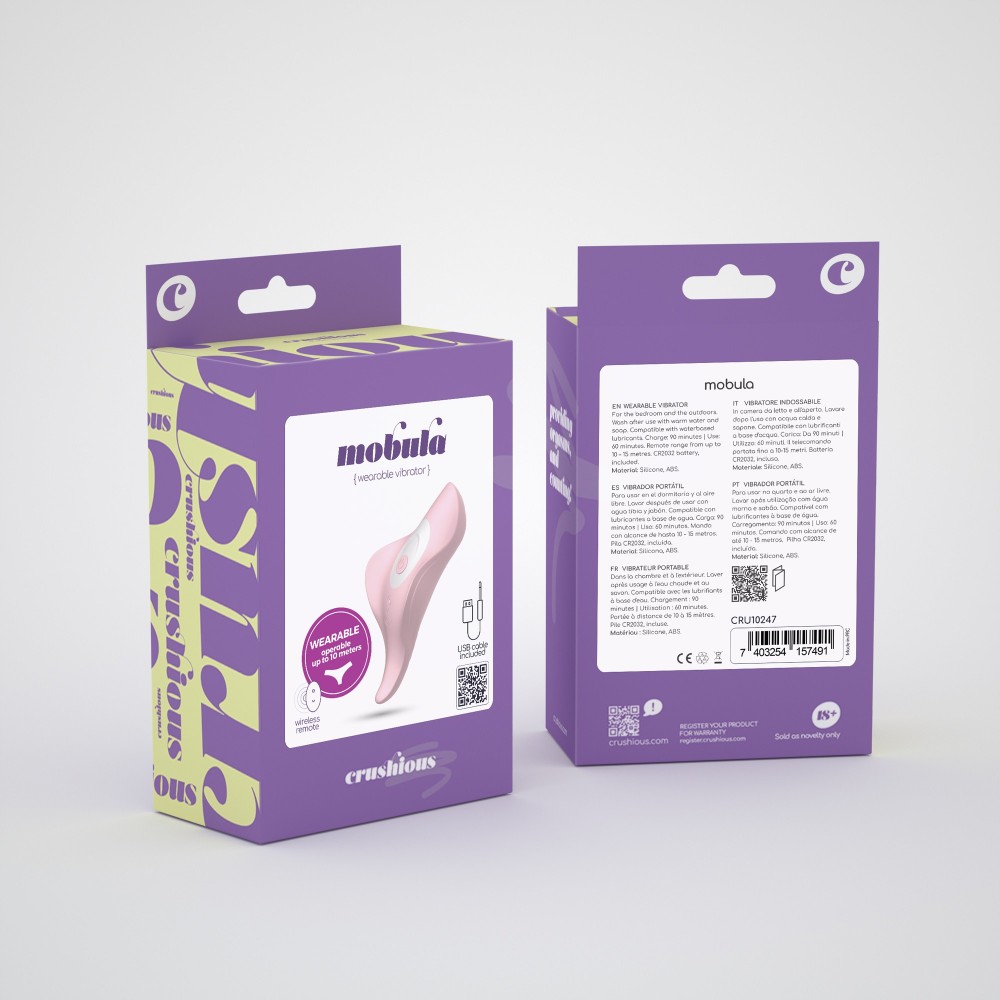 Crushious Mobula vibratore indossabile con telecomando 9 vibrazioni