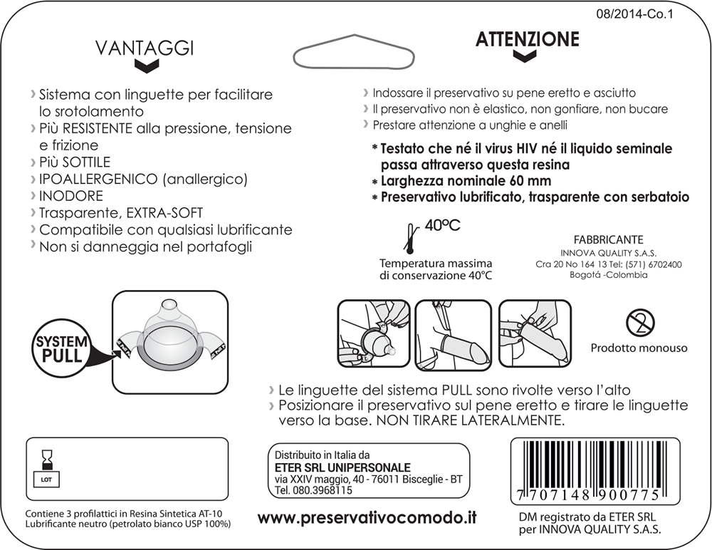 mrComodo Pull preservativi anallergici ultrasottili con applicatore