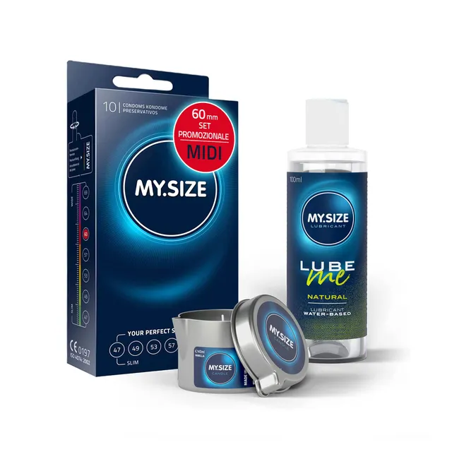 MY.SIZE PRO MIDI set preservativi 60 mm 10 pezzi base acqua