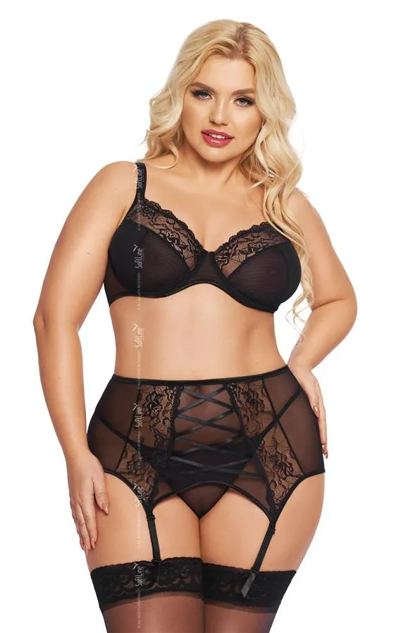 Softline Dolores completino intimo tulle e pizzo nero
