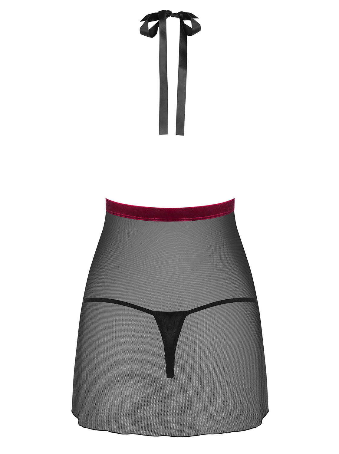 Obsessive Rossita babydoll nero con perizoma