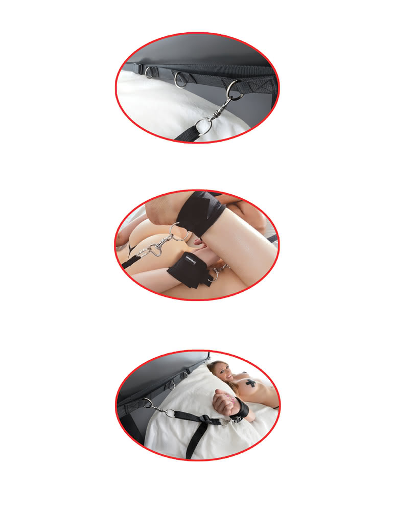 Pipedream Ultimate Bed Restraint set bondage da letto con benda