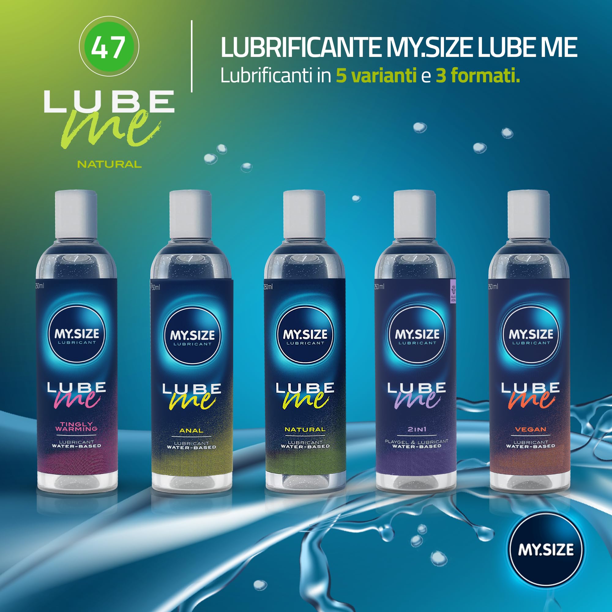 MY.SIZE PRO set preservativi 36 pezzi 47 mm + gel + candela