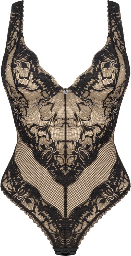 Obsessive Olvidia body sexy M/L mesh beige pizzo nero