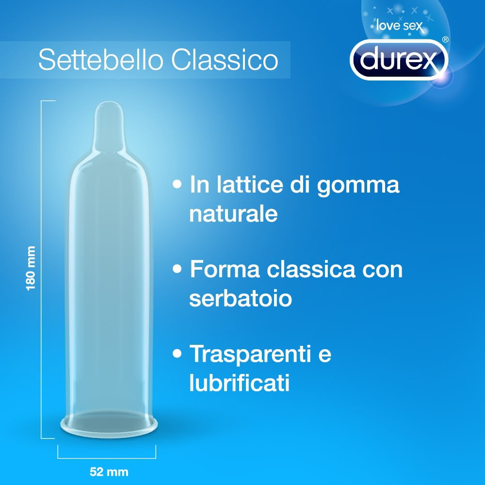 Durex Settebello Classico preservativi 10 pezzi lisci