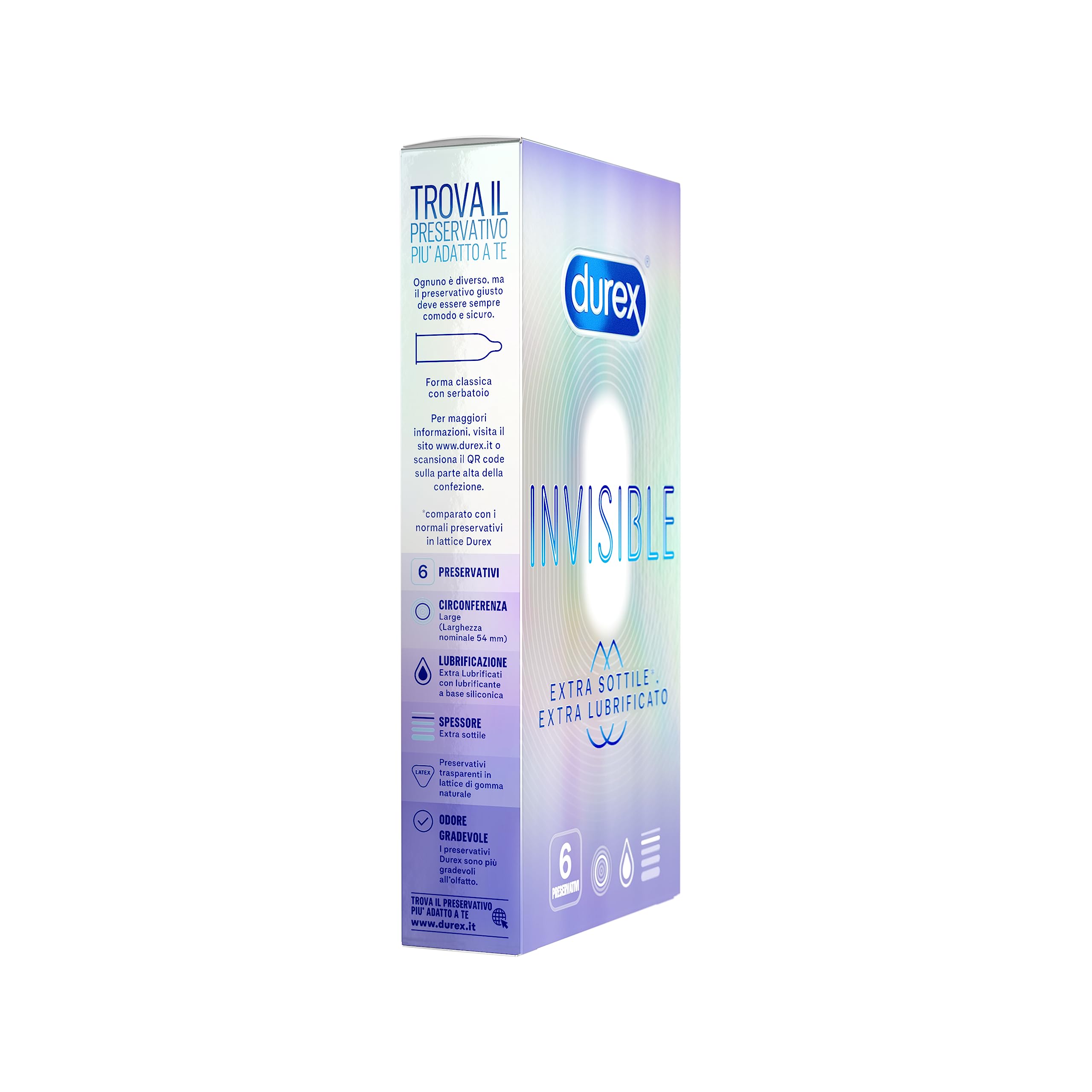 Durex Invisible preservativi 6 pezzi ultrasottili