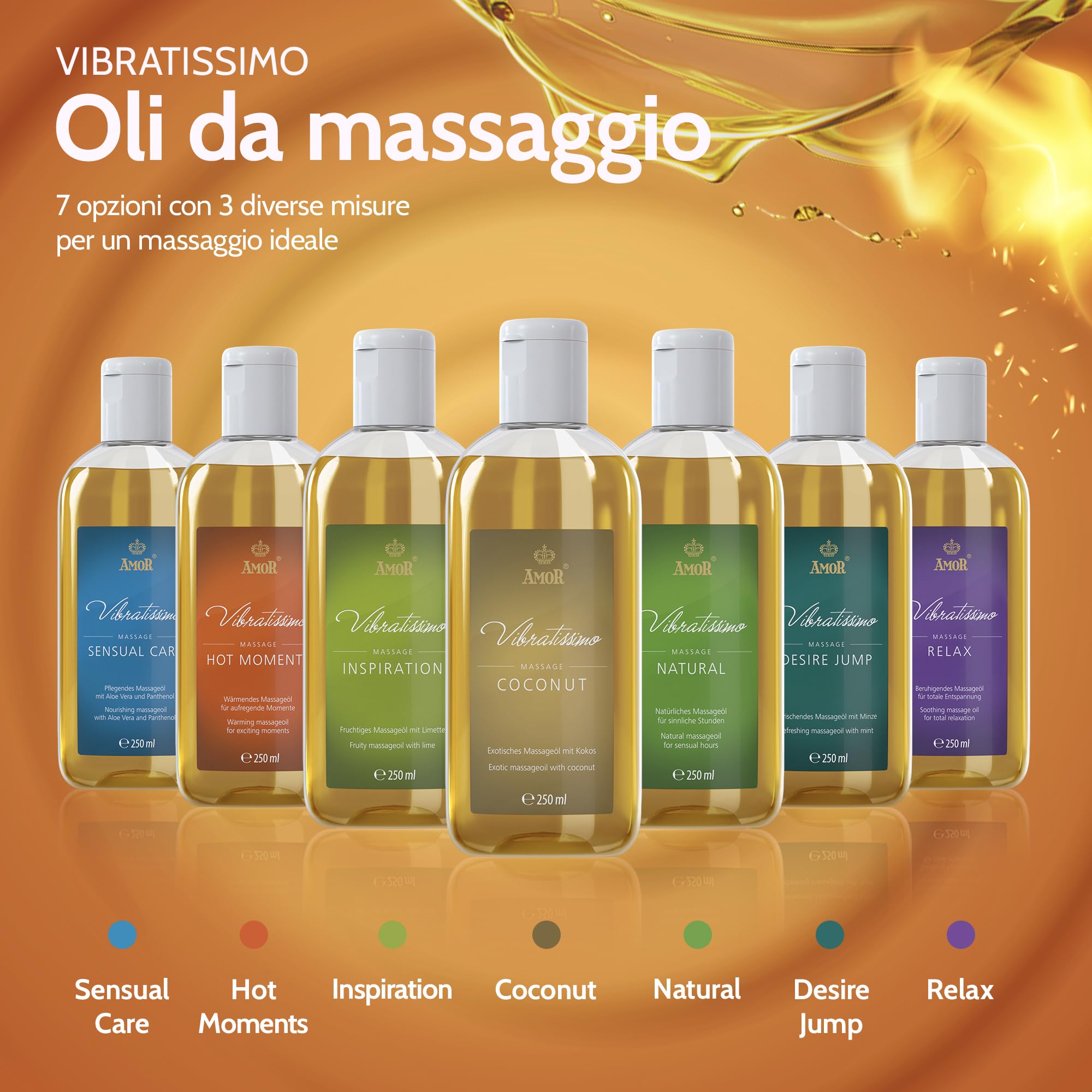 Amor Vibratissimo Hot Moments olio massaggio 250 ml riscaldante