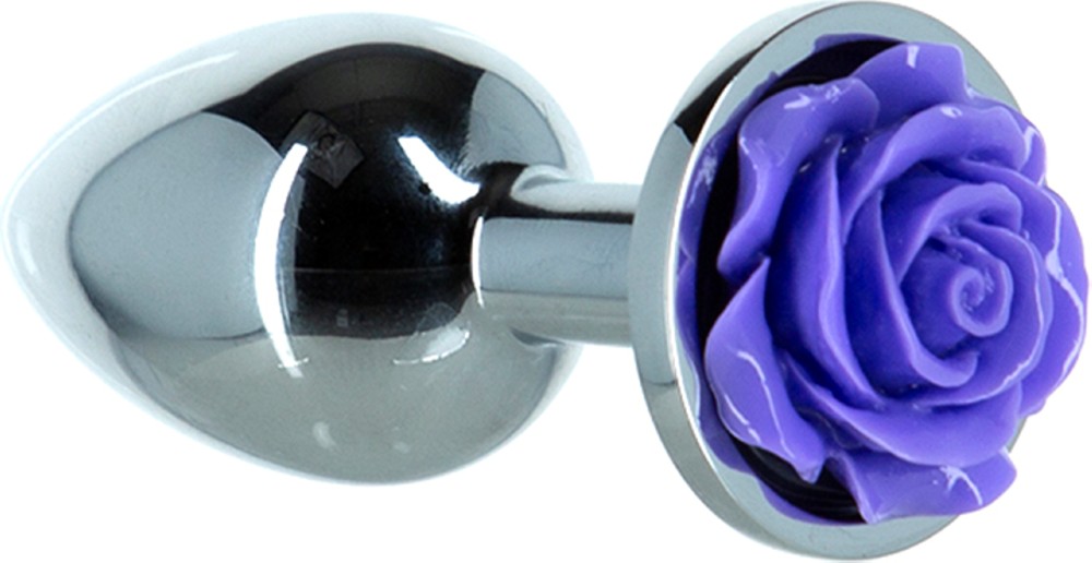 Lux Active Purple Rose plug anale metallo con bullet