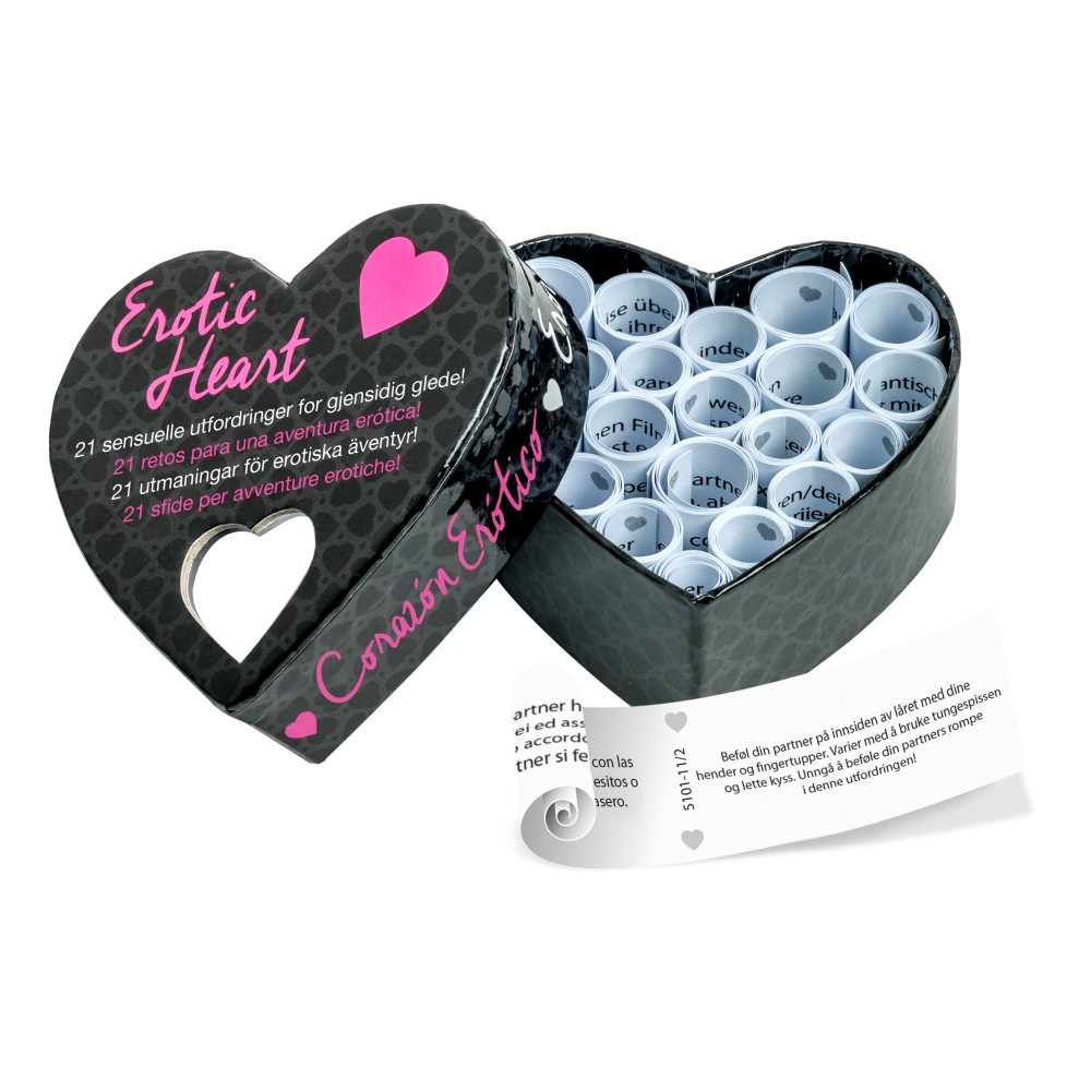 Tease & Please Erotic Heart Mini gioco di coppia 21 sfide