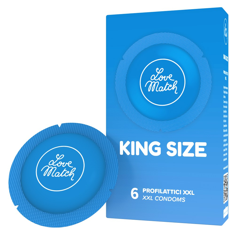 Love Match King Size preservativi XXL lattice 60 mm comodi