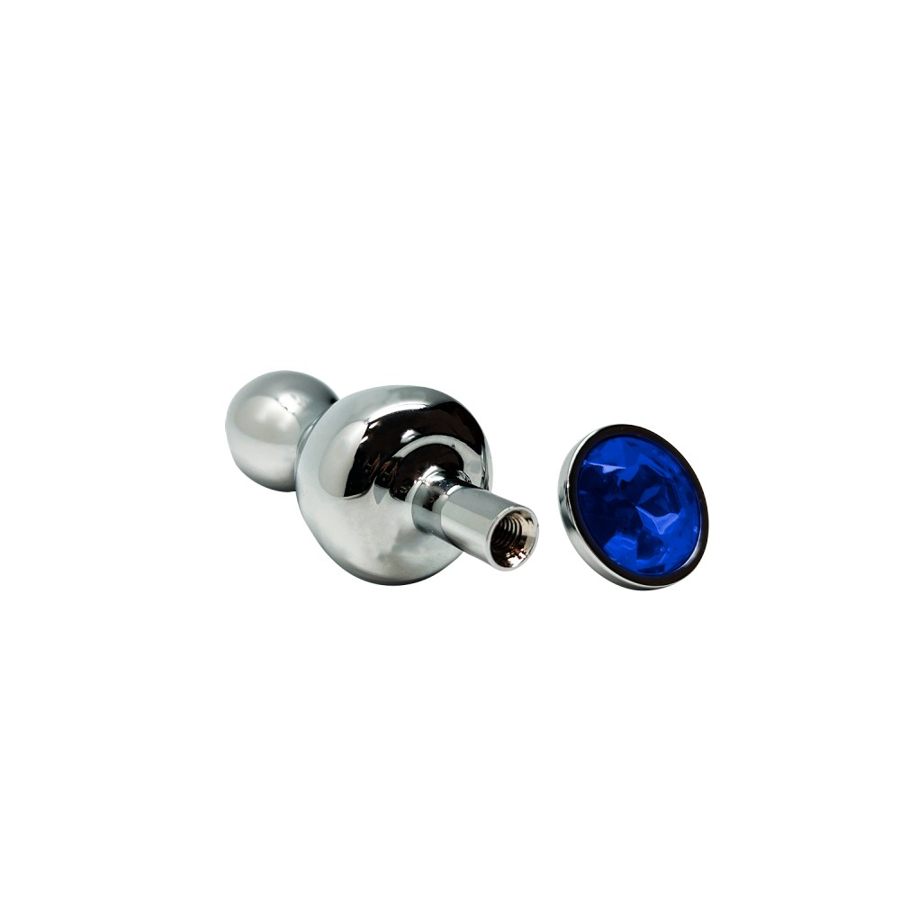Wooomy Lollypop Blue plug anale in metallo con gioiello