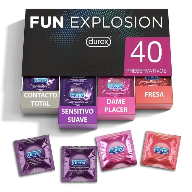 Durex Fun Explosion Preservativi 40 pezzi Assortiti