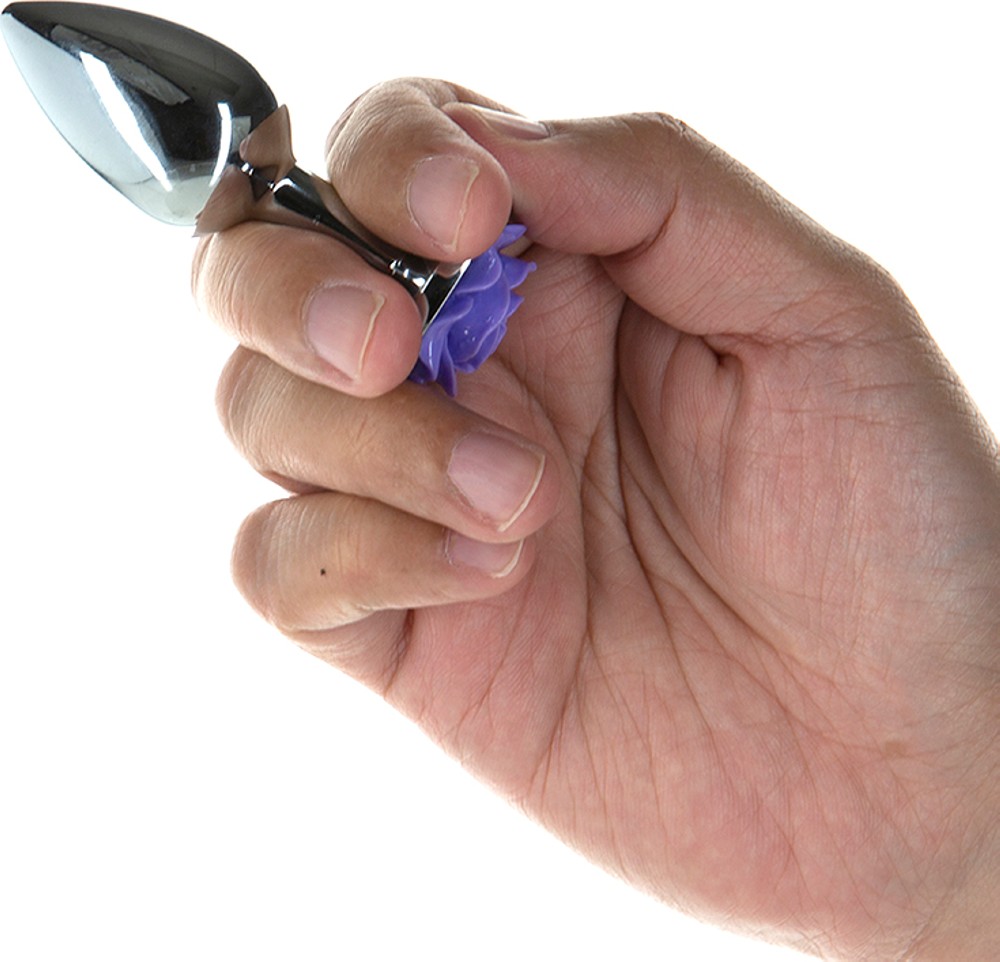 Lux Active Purple Rose plug anale metallo con bullet
